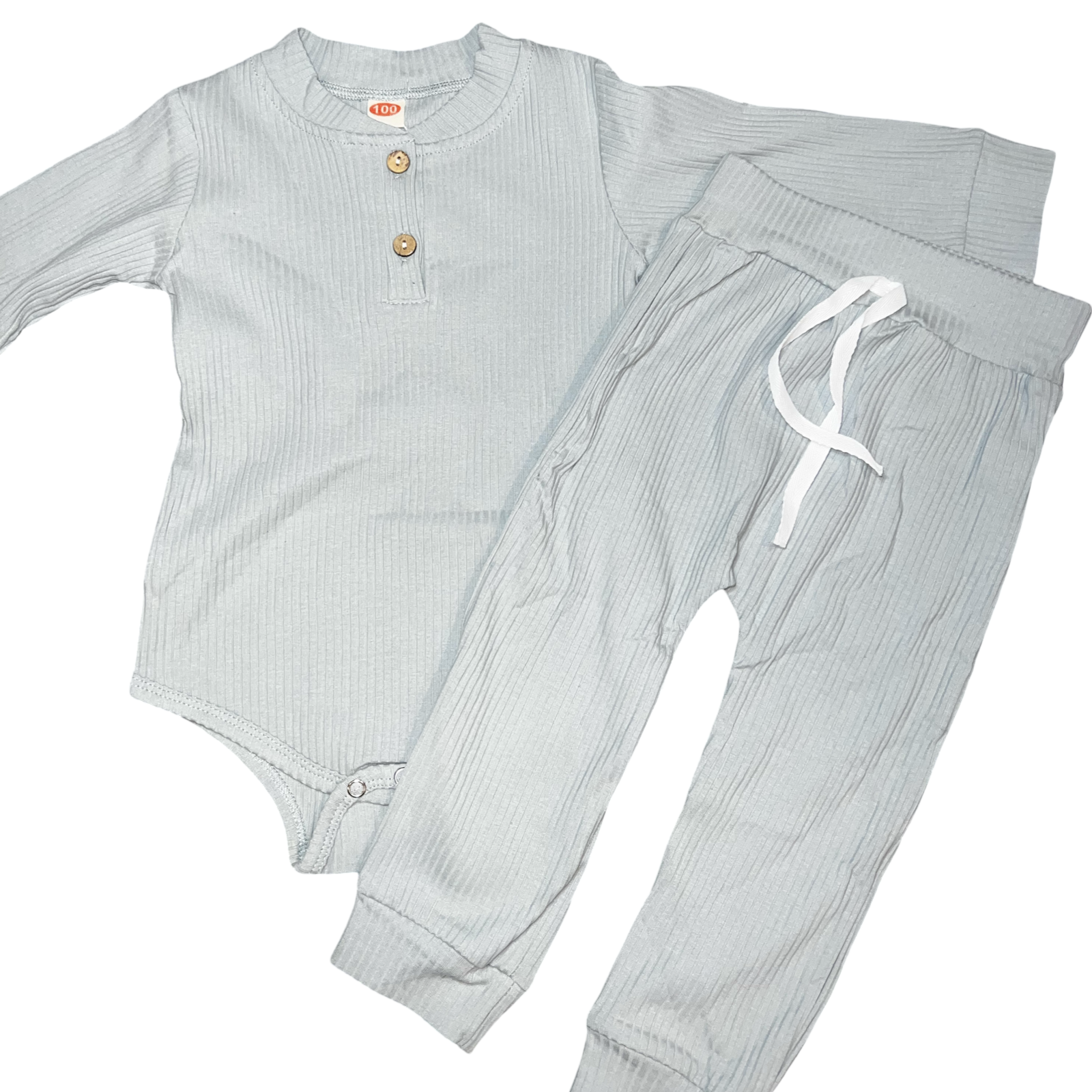 9-12M blue 2pc ribbed set