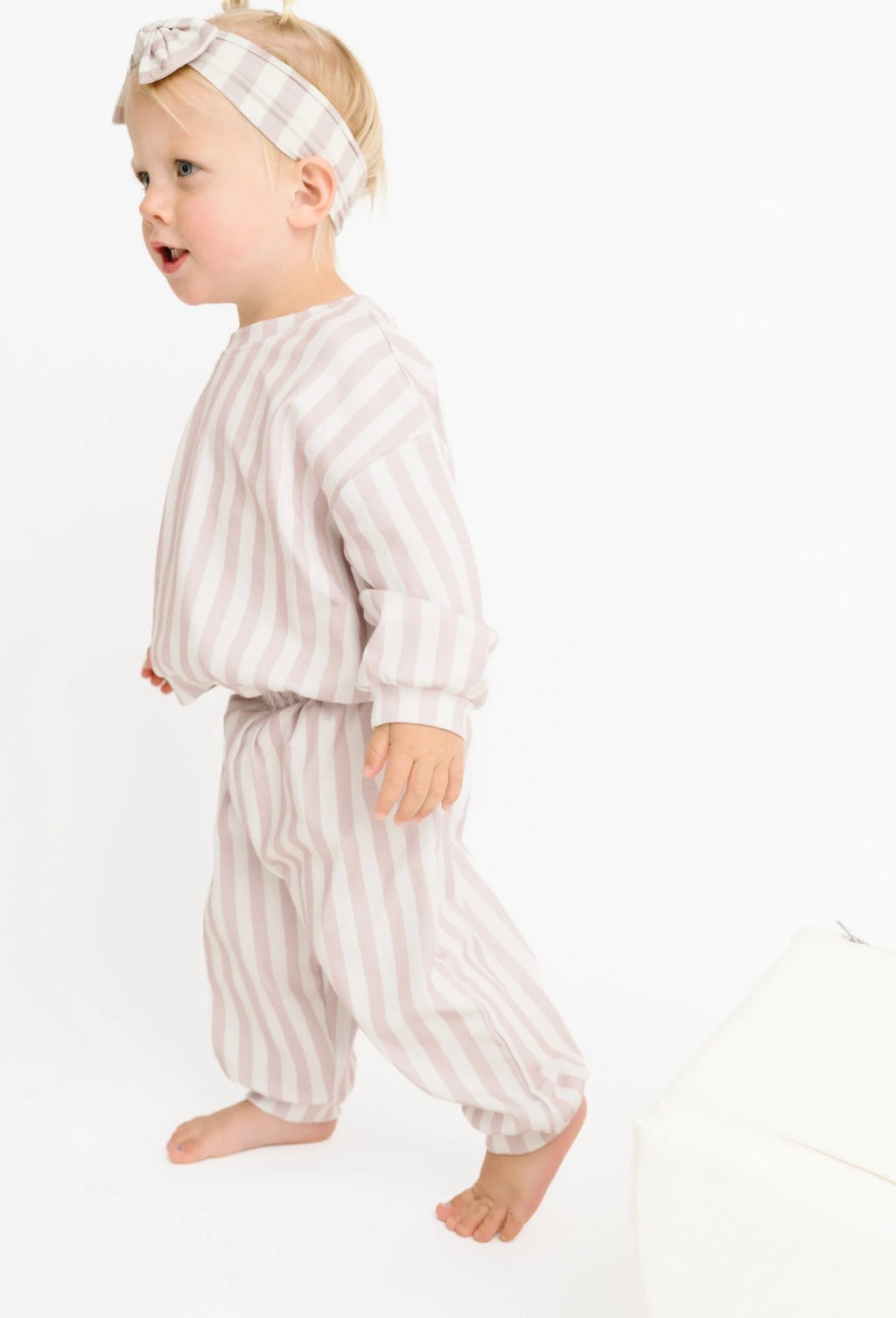 blush stripe jogger set