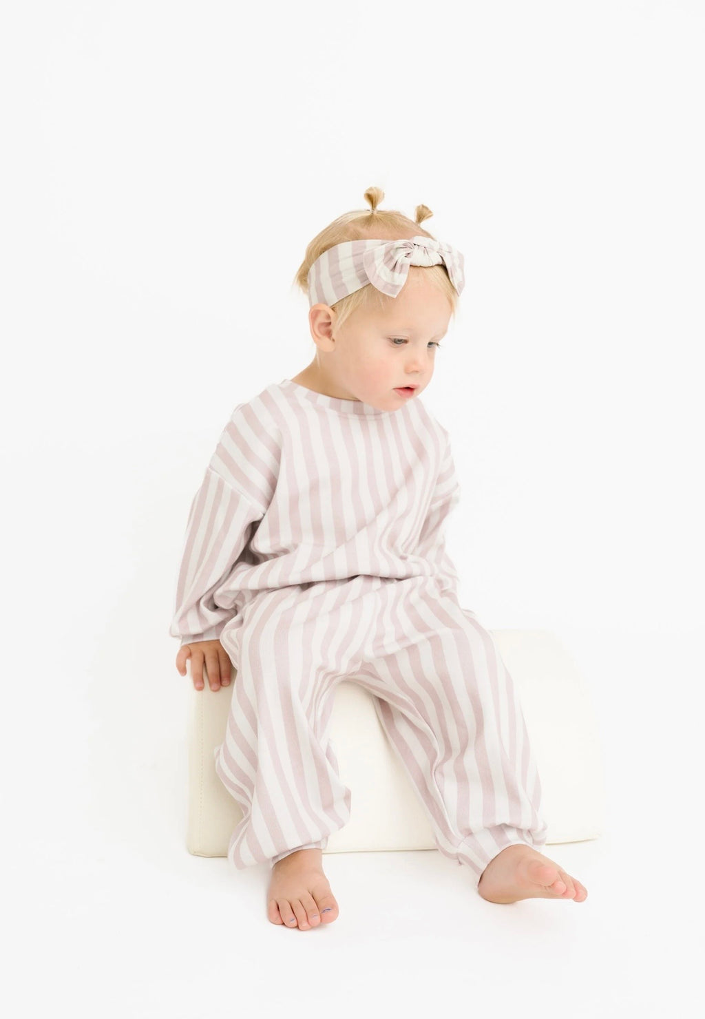 blush stripe jogger set