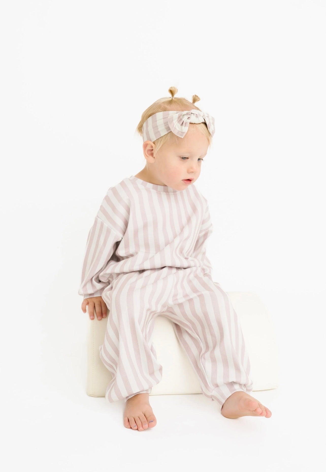 blush stripe jogger set