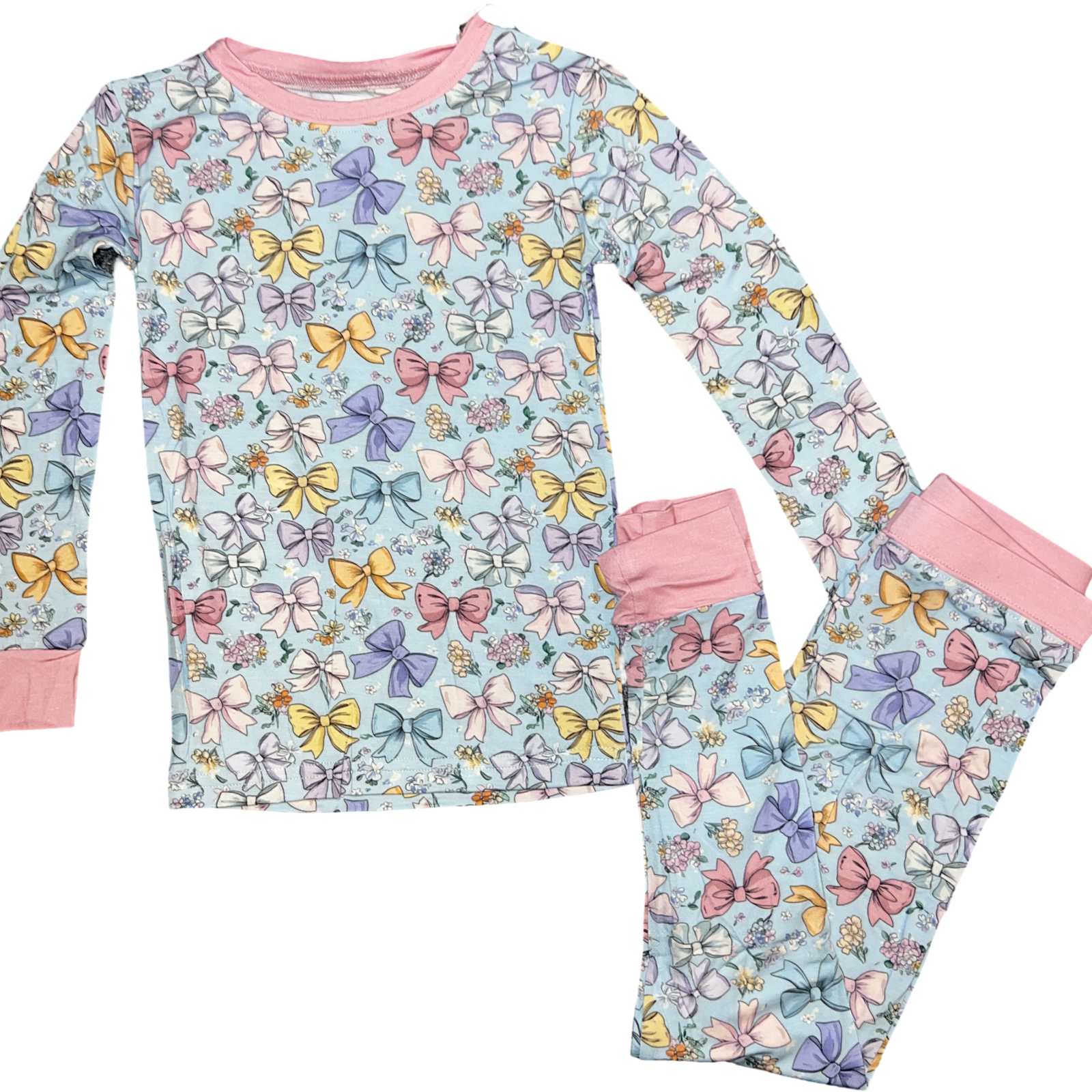 floral bow 2pc bamboo