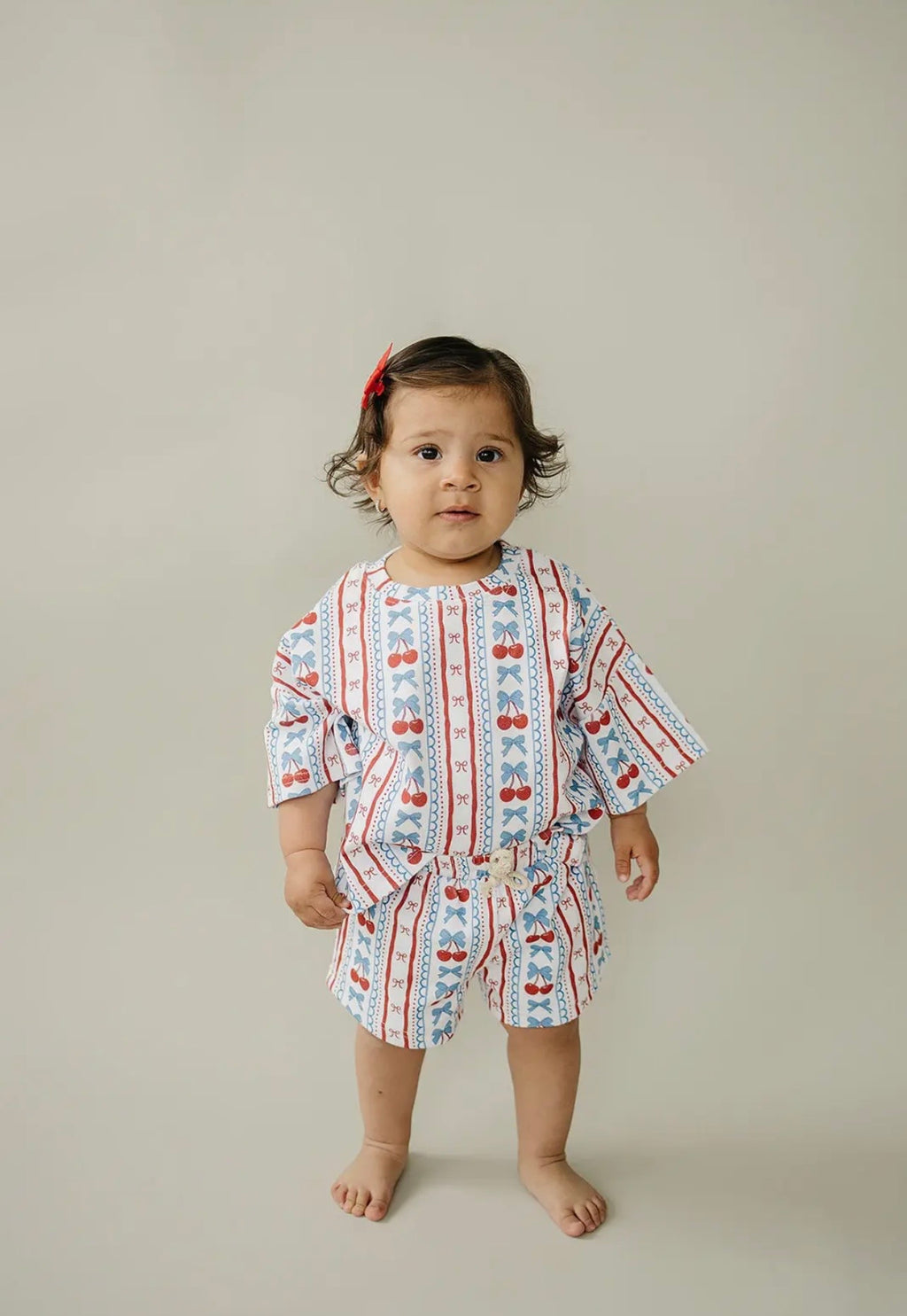 bow + cherry short set