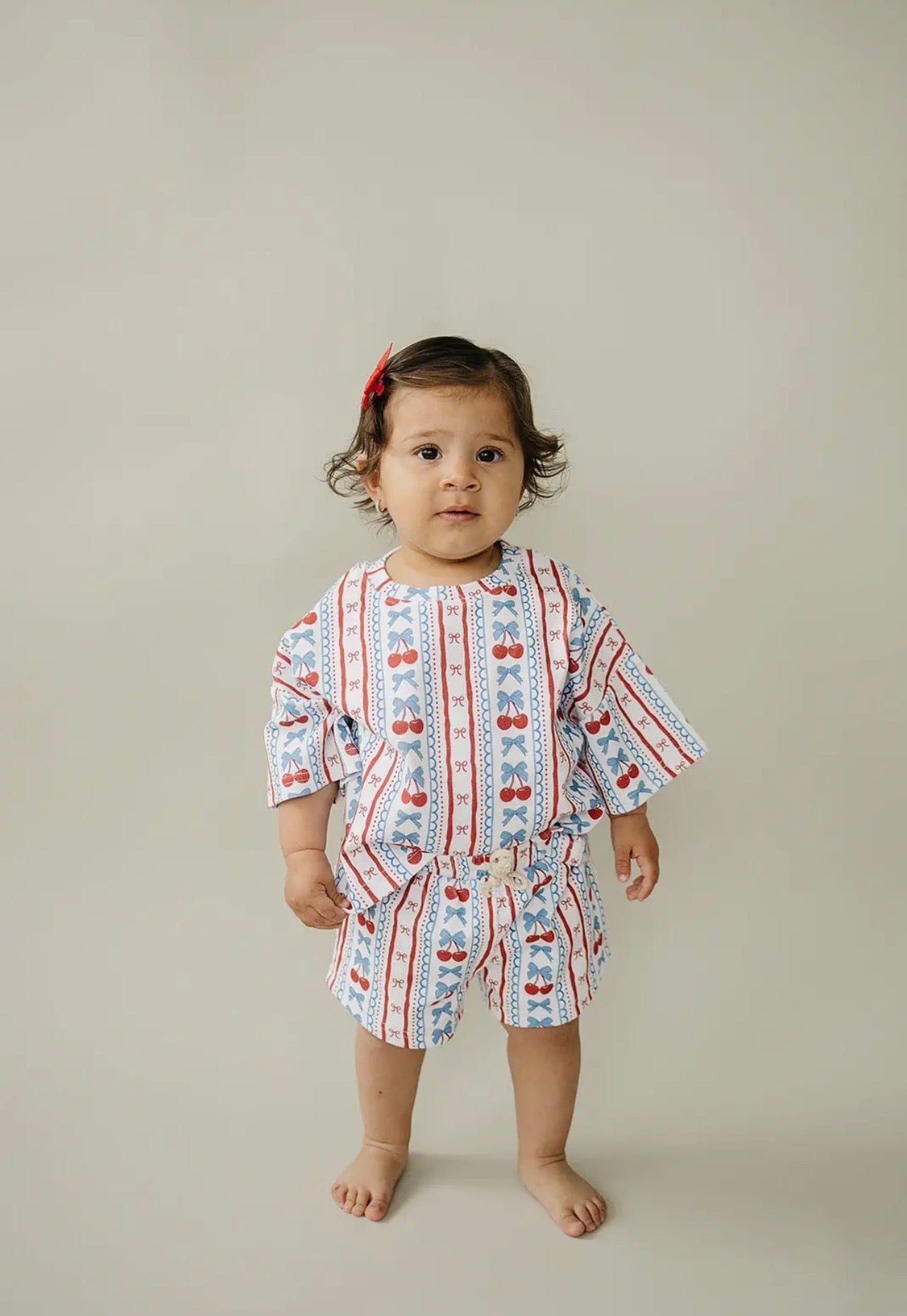 bow + cherry short set