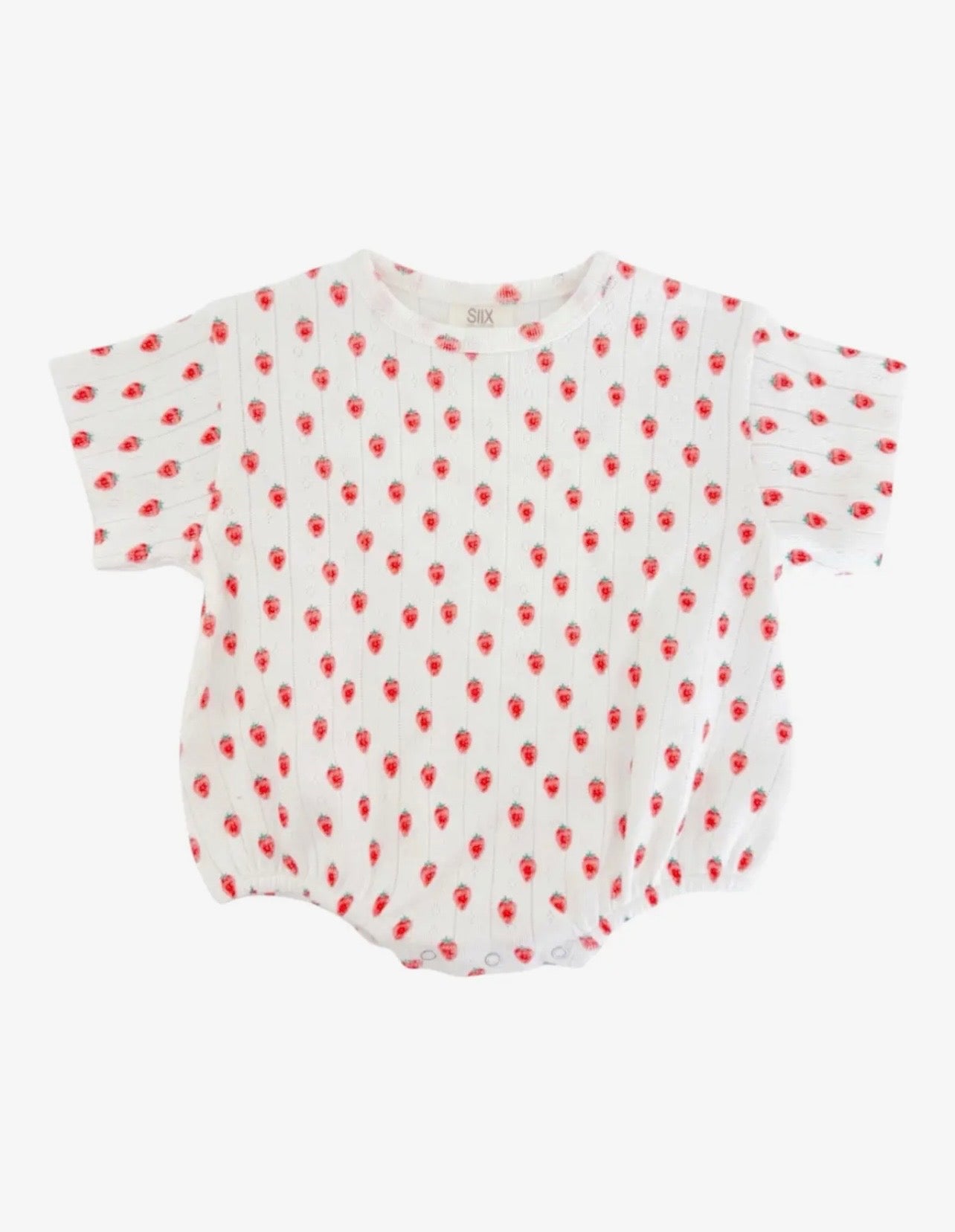 dainty strawberry bubble romper