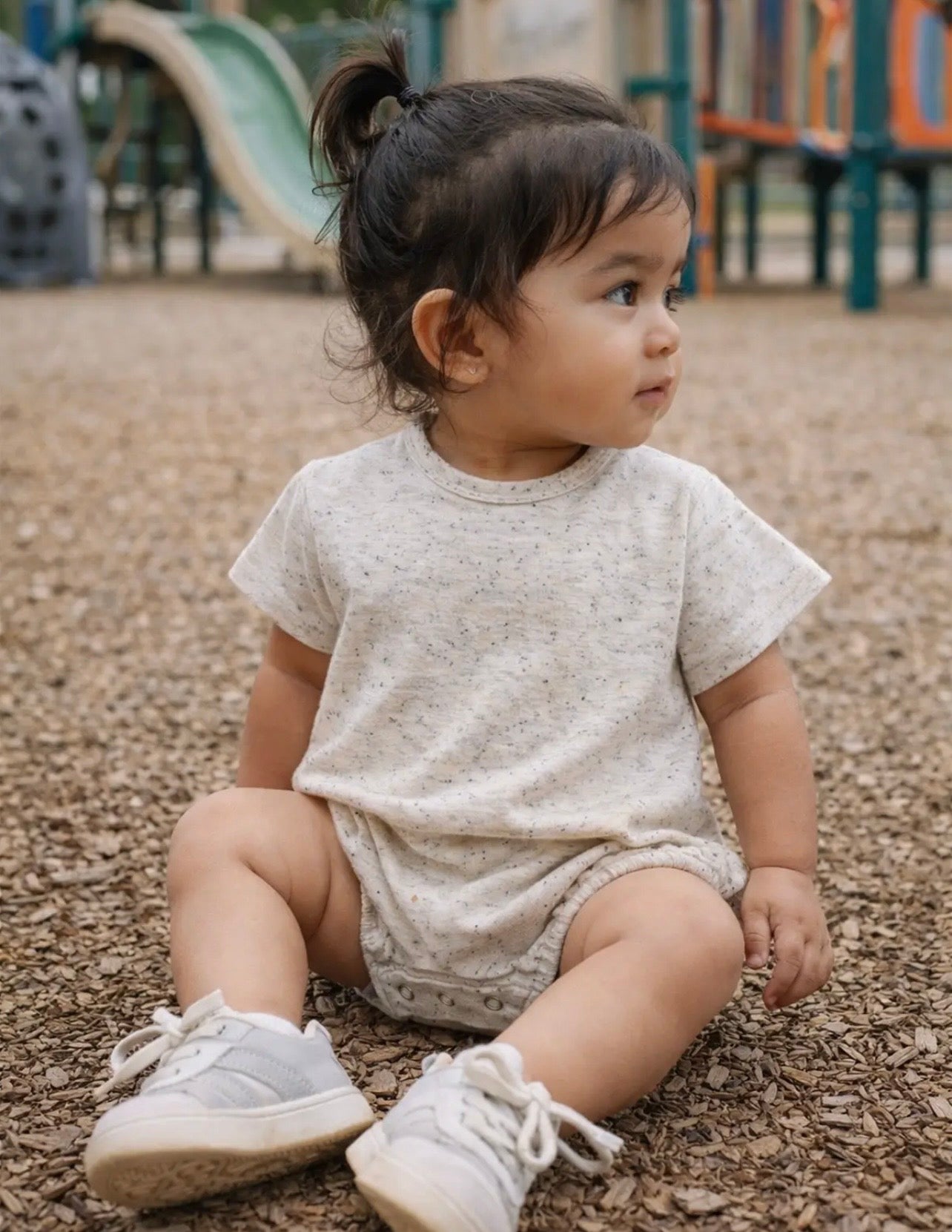 dove speckle bubble romper