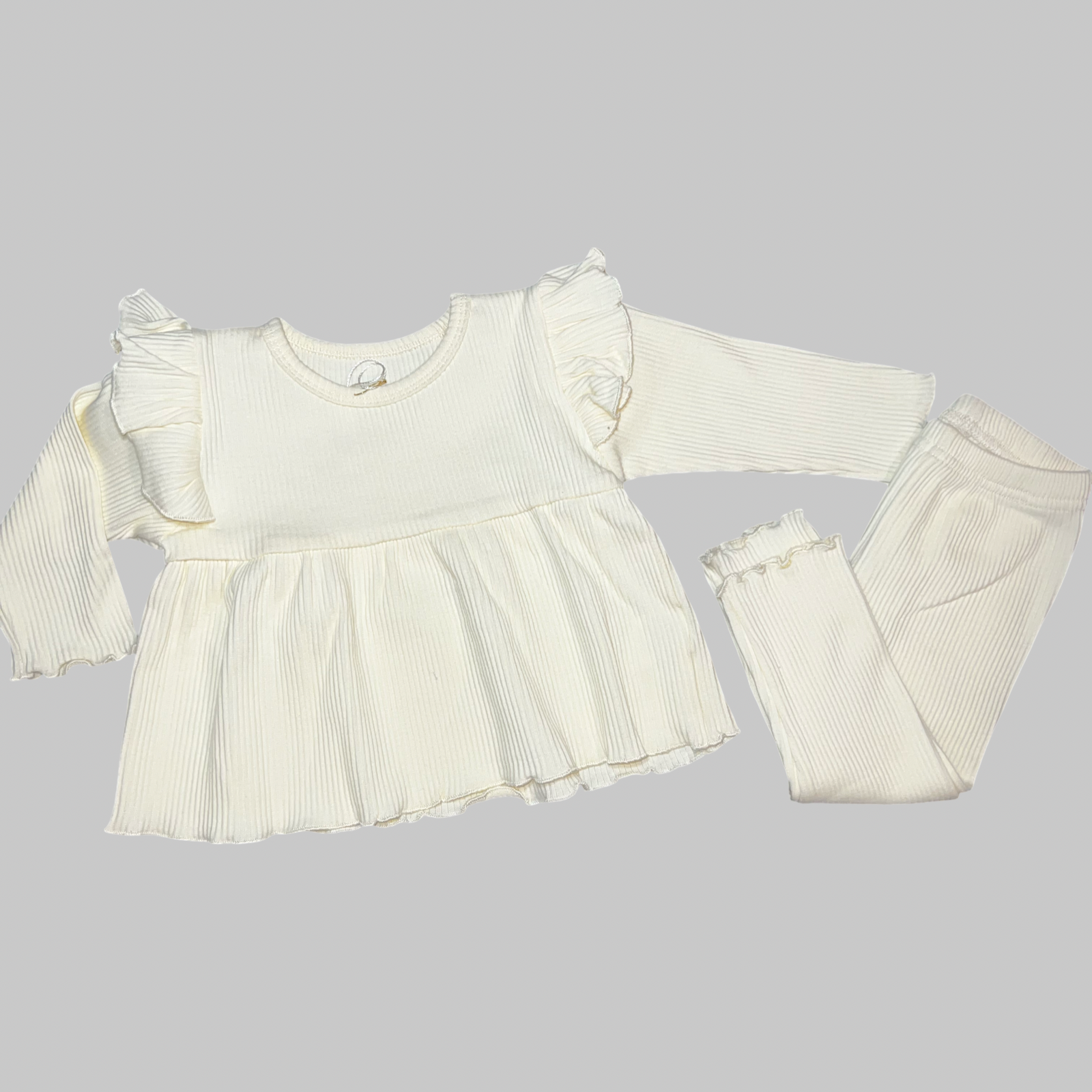 6-9M off white ruffle legging set