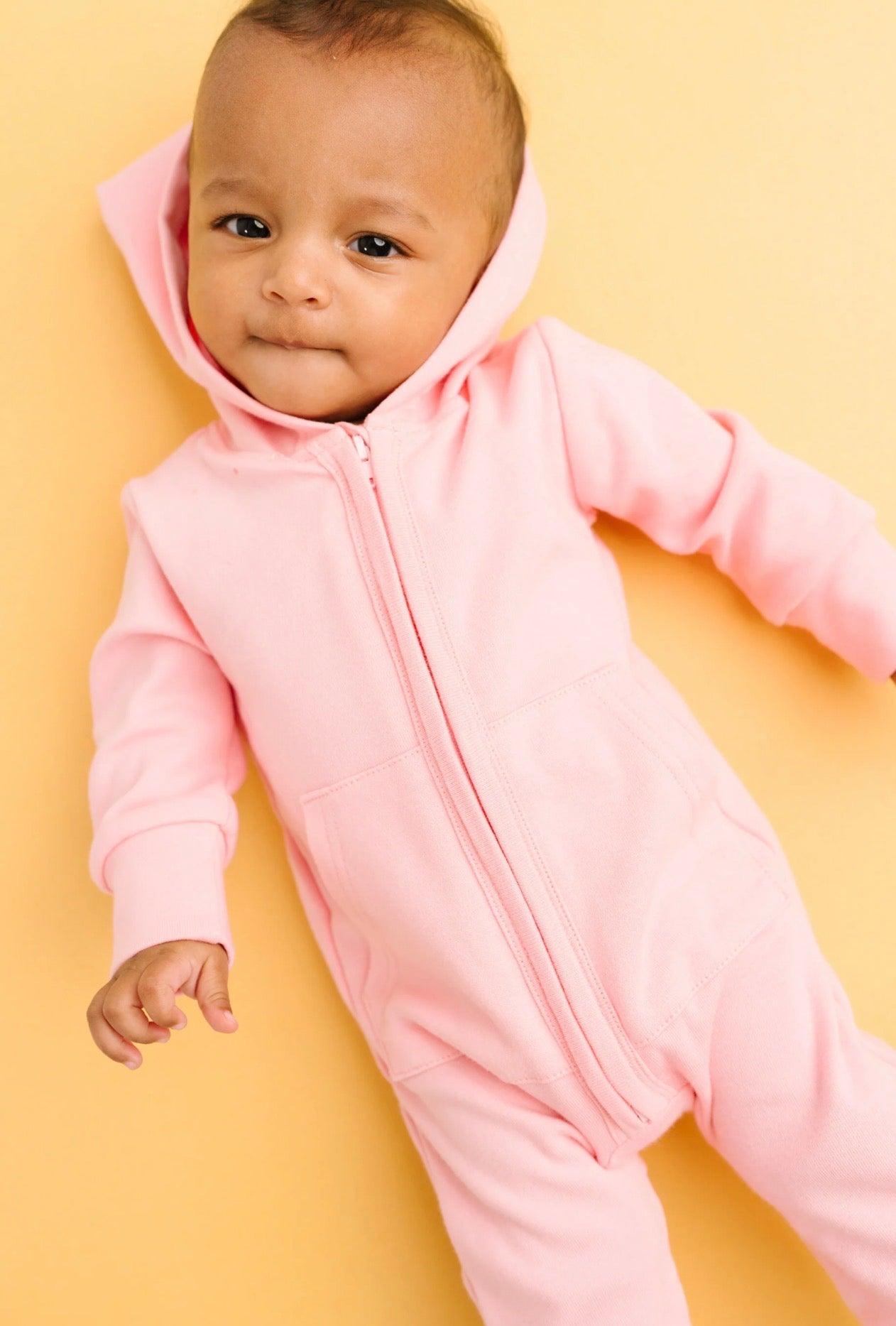 petal pink hooded zippy