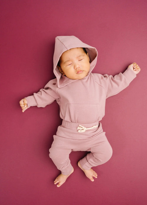 0-3M plum romper jogger set