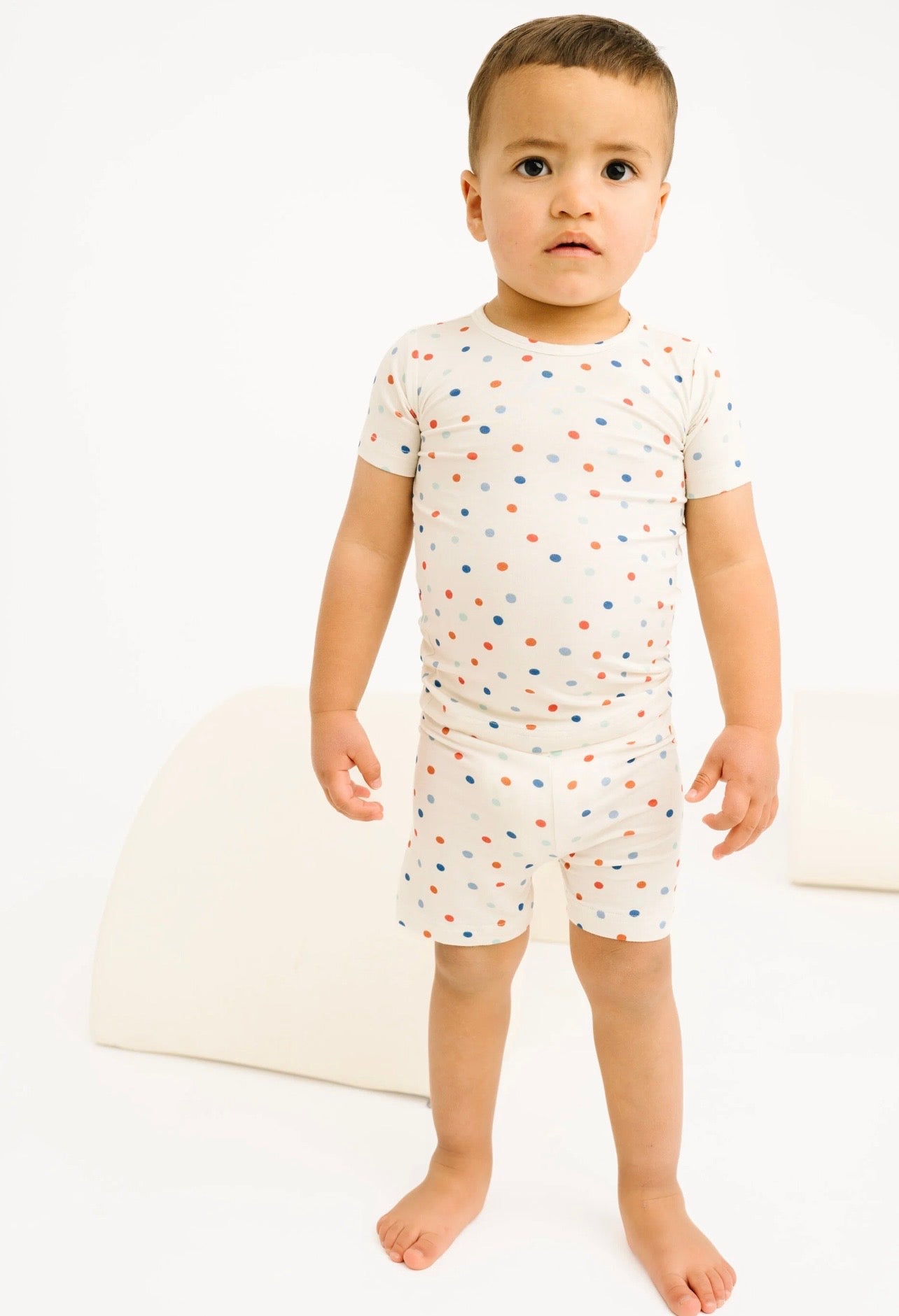 red white and blue polka dot bamboo